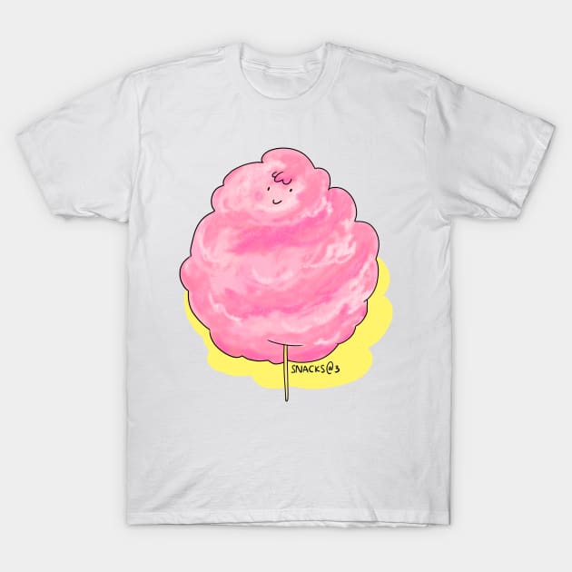 Fluffy pink cotton candy T-Shirt by Snacks At 3